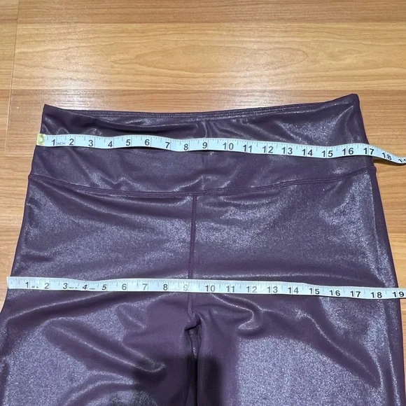 Zyia Light And Tight Plum Purple Metallic Shine Leggings Plus Size. - Picture 4 of 12